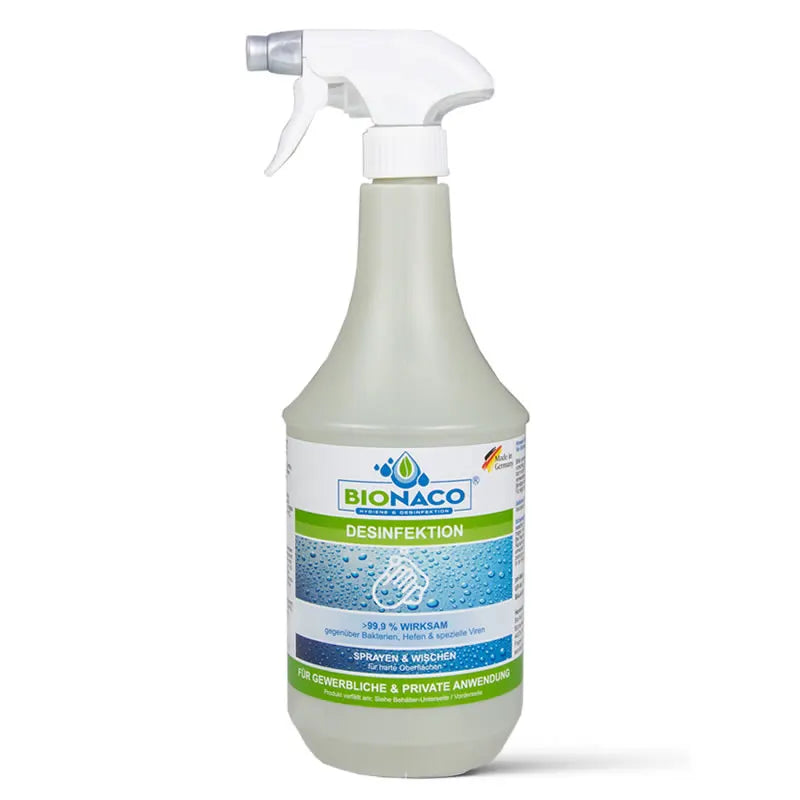 BIONACO® Hygiene & Desinfektion – Sprühflasche | 8 × 1000 ml (1 Karton)
