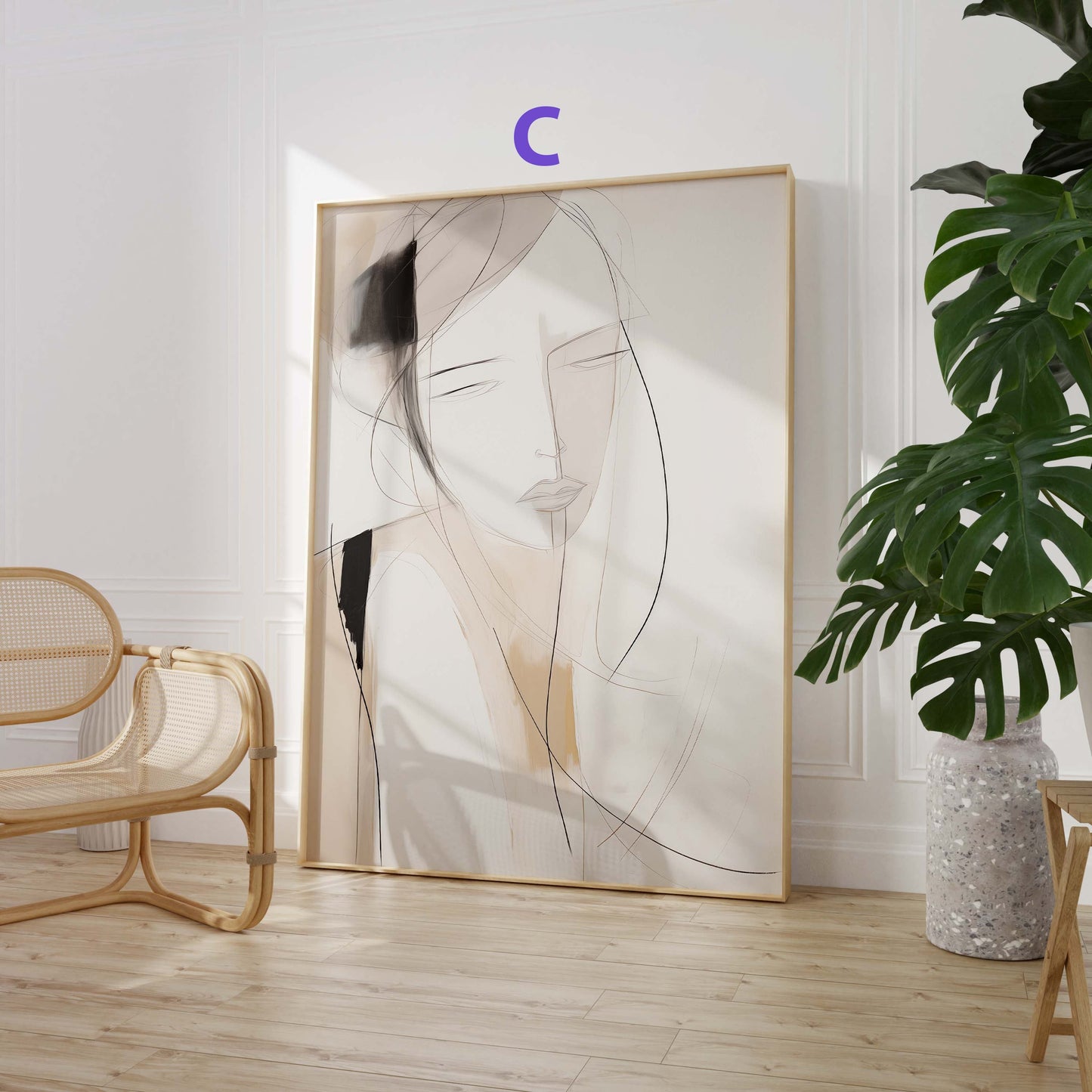 Abstraktes Beige-Schwarz-Poster · Geschenkidee · Künstlerische Linienzeichnungen und moderne Texturkunst in neutralen Naturtönen · Dekorationsdruck ohne Rahmen