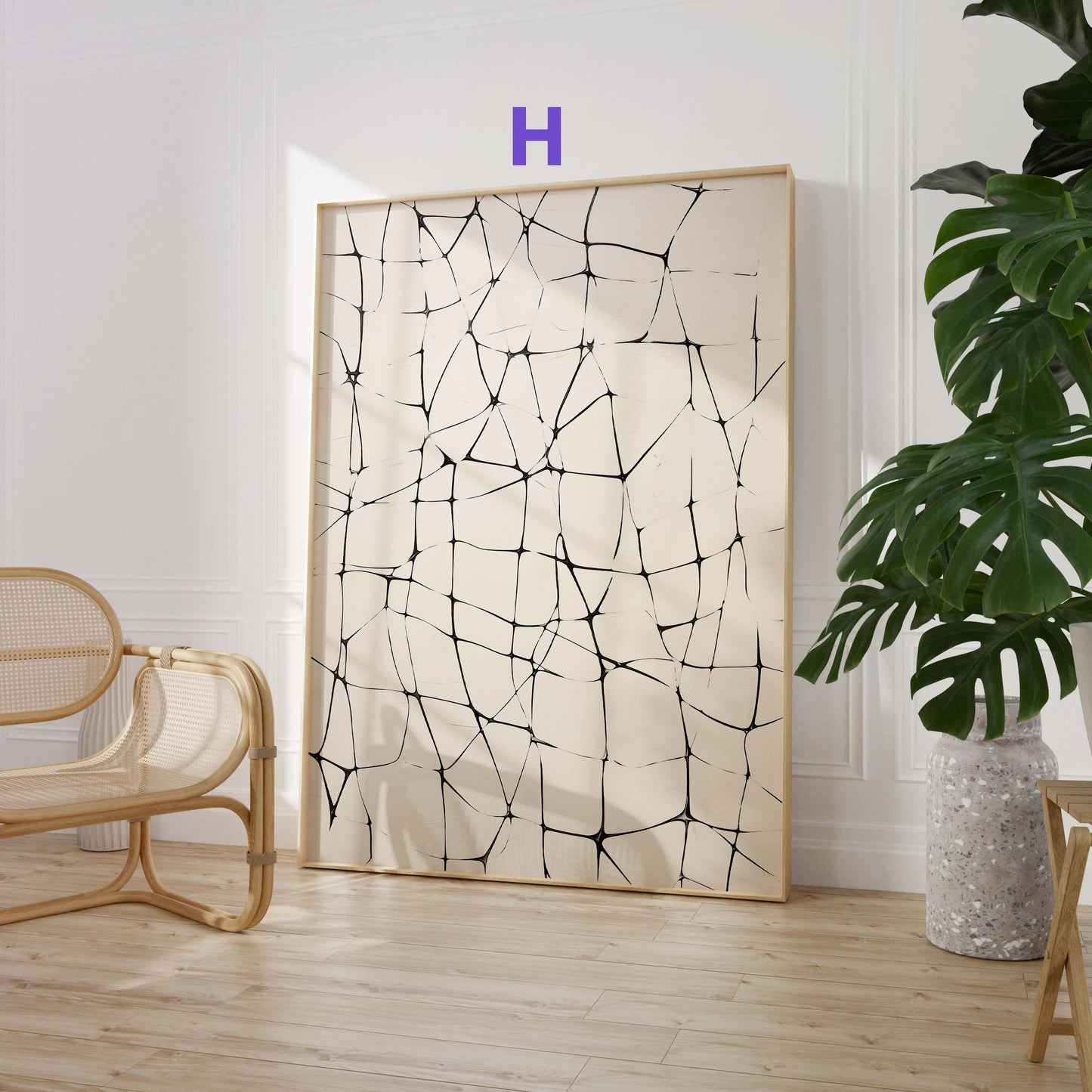 Abstraktes Beige-Schwarz-Poster · Geschenkidee · Künstlerische Linienzeichnungen und moderne Texturkunst in neutralen Naturtönen · Dekorationsdruck ohne Rahmen