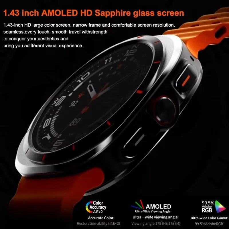 Waterproof Sports Smartwatch for Men (Orange)