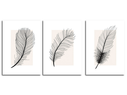 Black Feather Poster as Decorative Print, Unframed