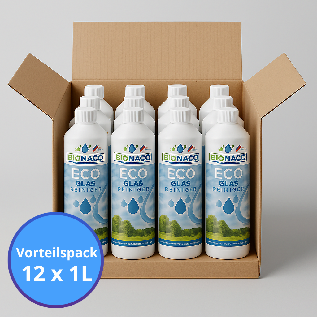 ECO Glasreiniger | 1 Karton = 12 × 1000 ml | Bionaco Reinigung