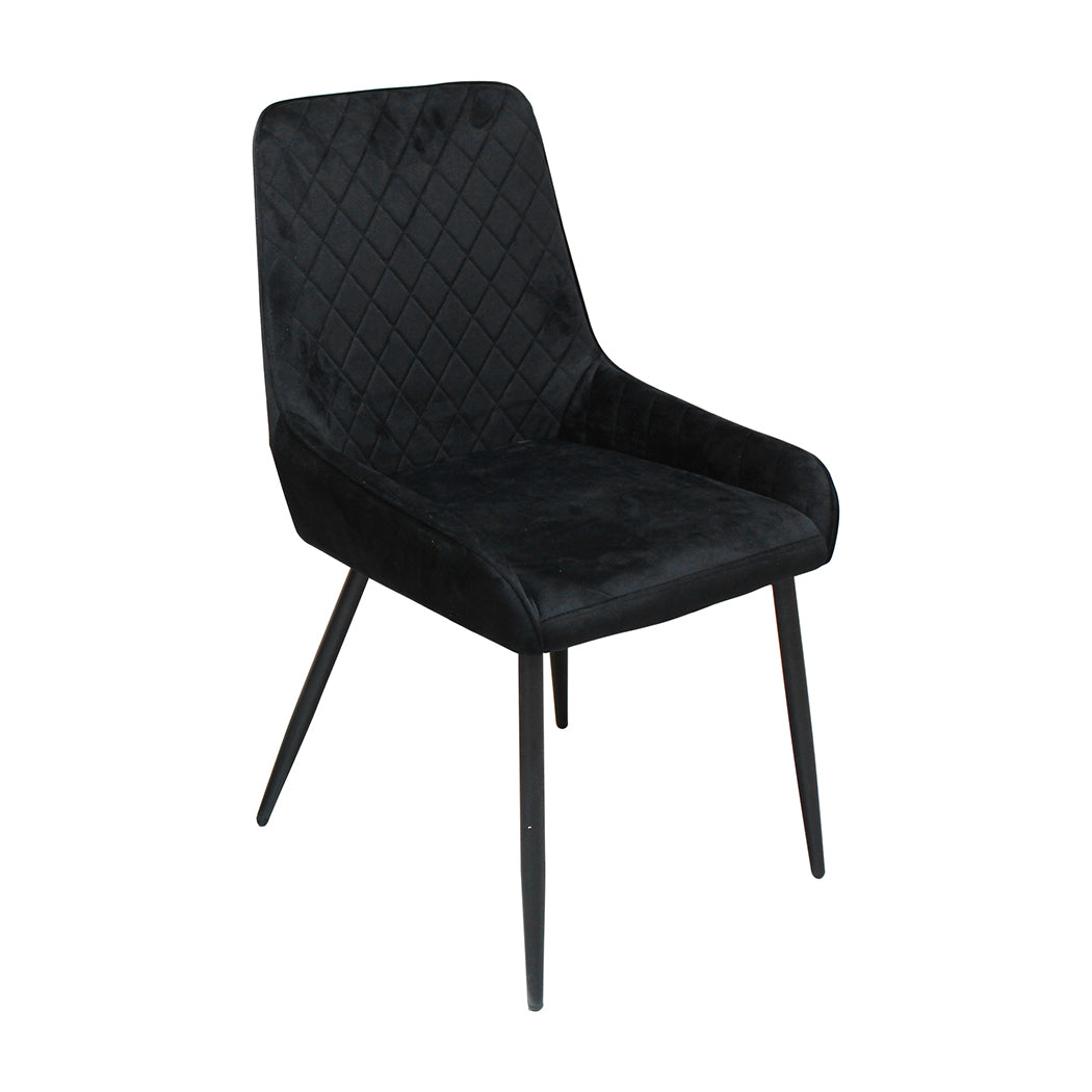 Dining Chairs x 4 Padded Seat Soft Velvet
