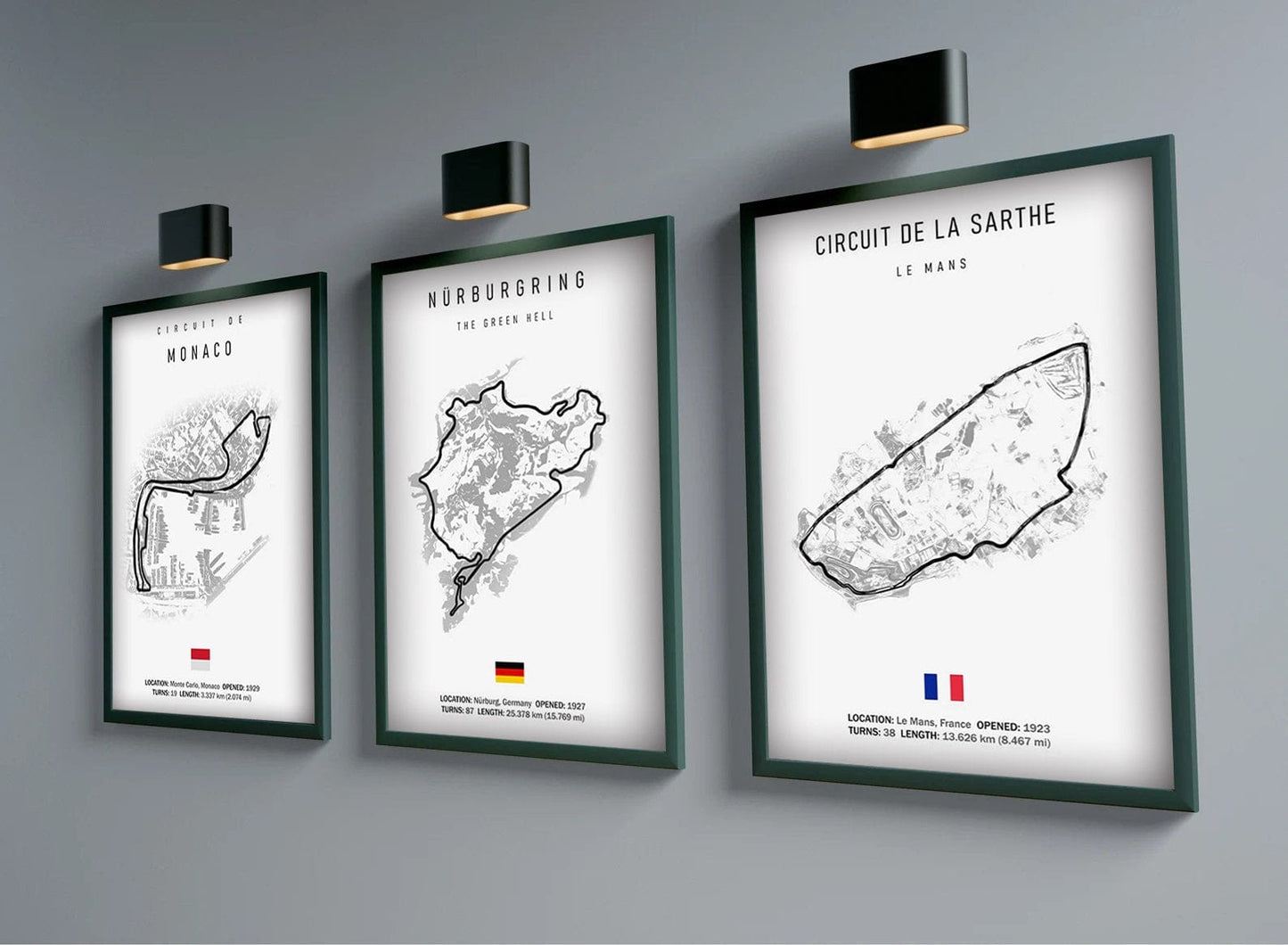 Poster Formel 1 Kalender 2026 Strecken Großer Preis von Monaco Spa Francorchamps Deko Print ohne Rahmen