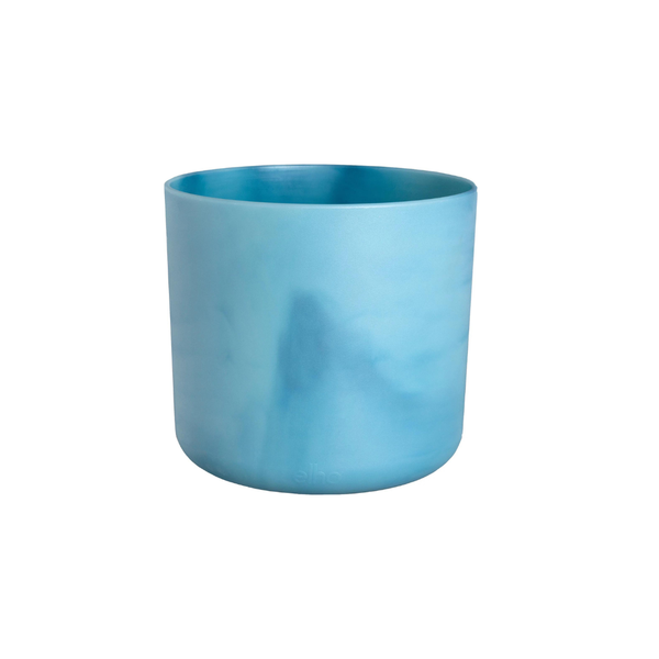 Pflanztopf Ozean Atlantikblau D18xH17 – Nachhaltiger Blumentopf aus ozeaninspiriertem Recyclingmaterial – Mit Drainageloch
